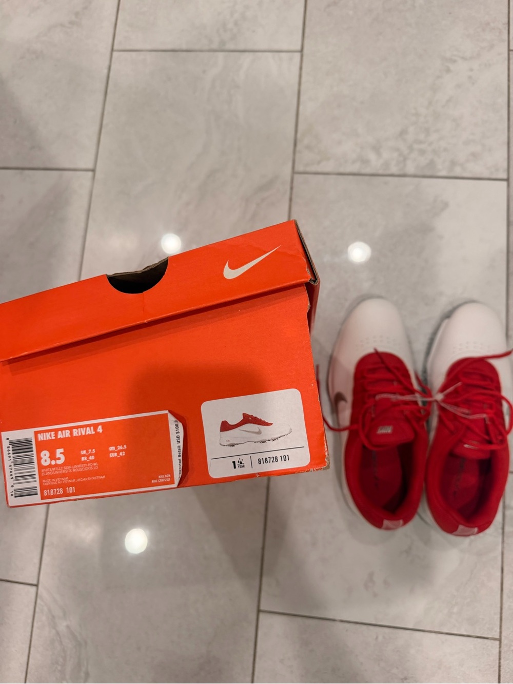 Nike Air Rival 4 Red and White Golf Shoes